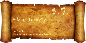 Vég Teréz névjegykártya